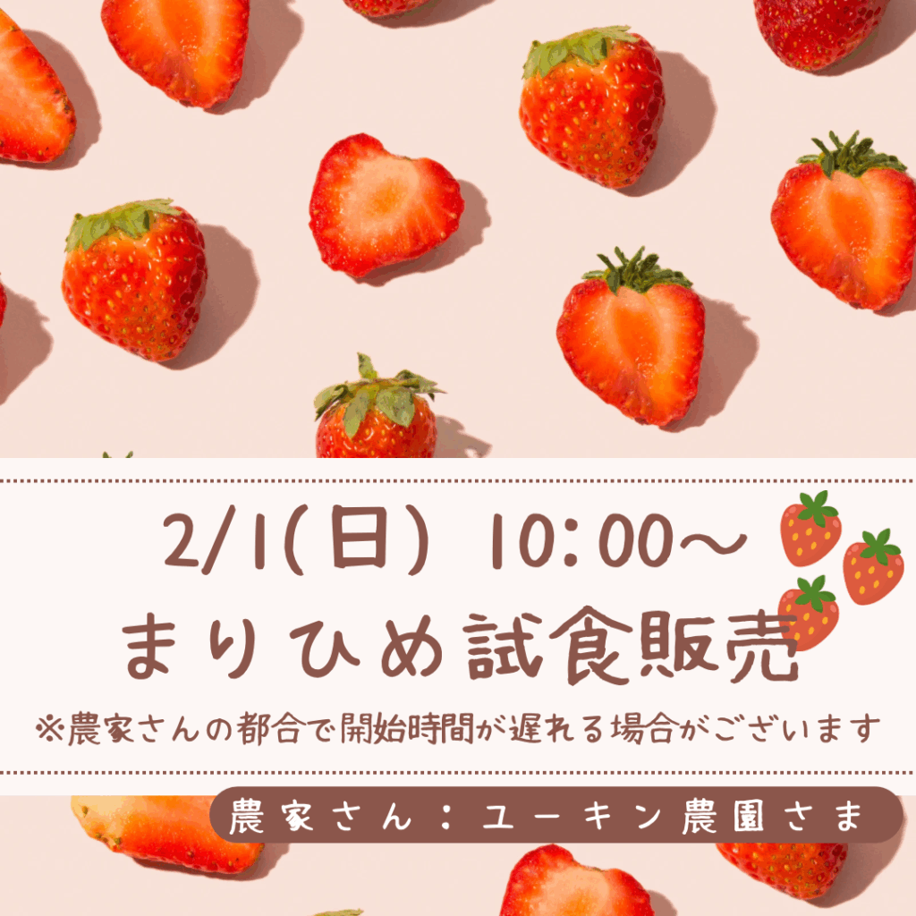 🍓✨試食販売のお知らせ✨🍓